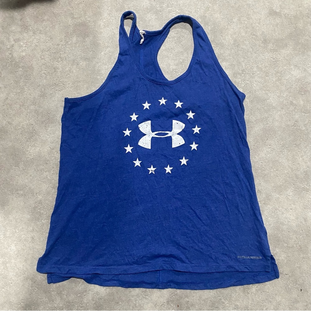Under Armour Women's Blue freedom racer back Tank Top sz XL - Picture 1 of 1